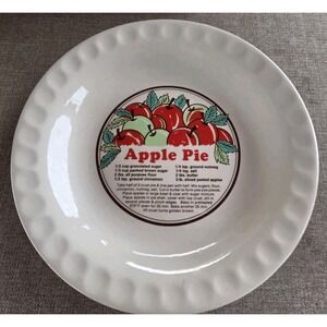 Vintage Sunnycraft "Sunny's Pride" Pie Baker Apple Pie Plate with Recipe 11"